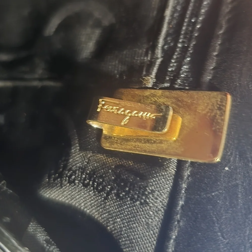 Salvatore Ferragamo Black Leather 